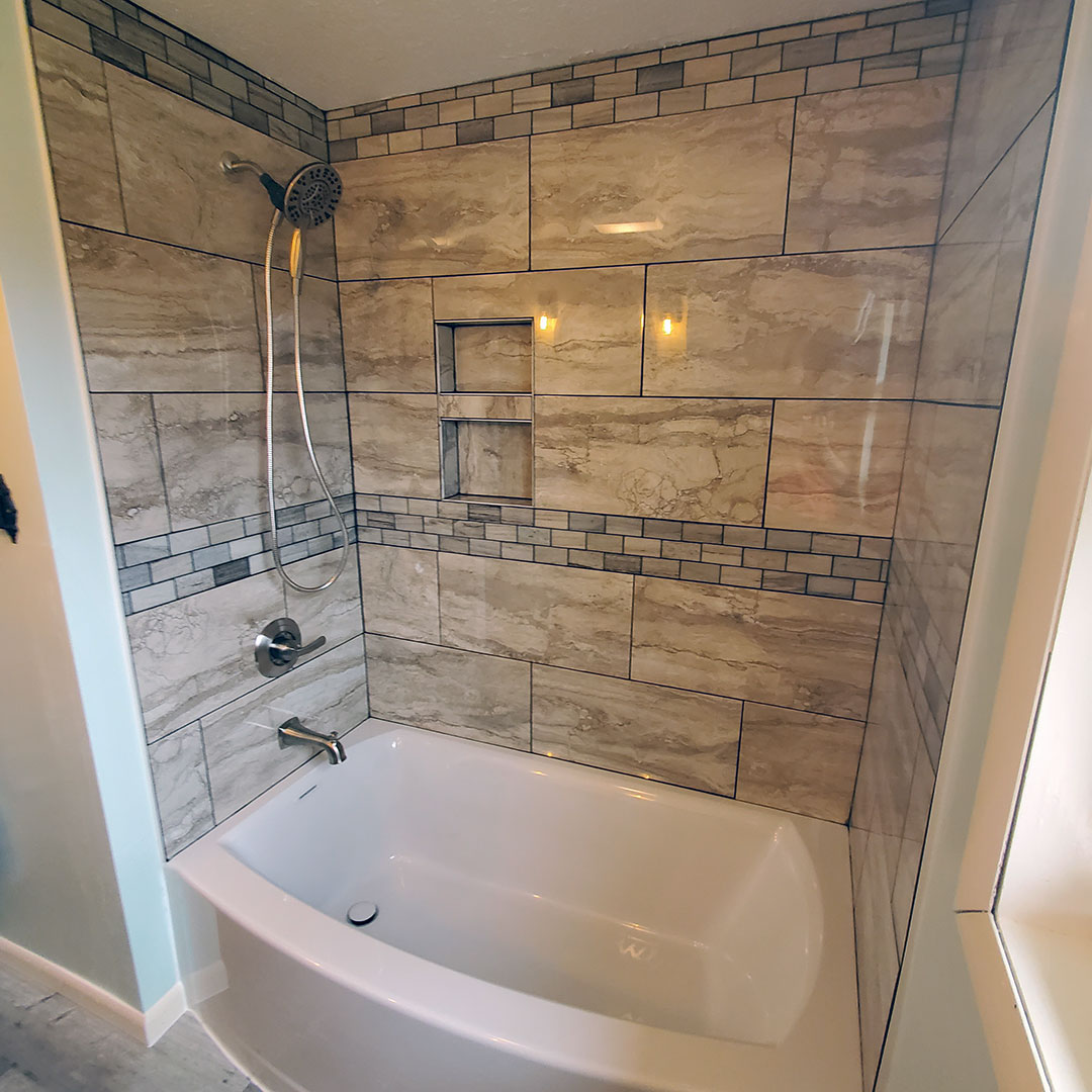 Custom tile shower bathroom remodel in Ashland, Ohio