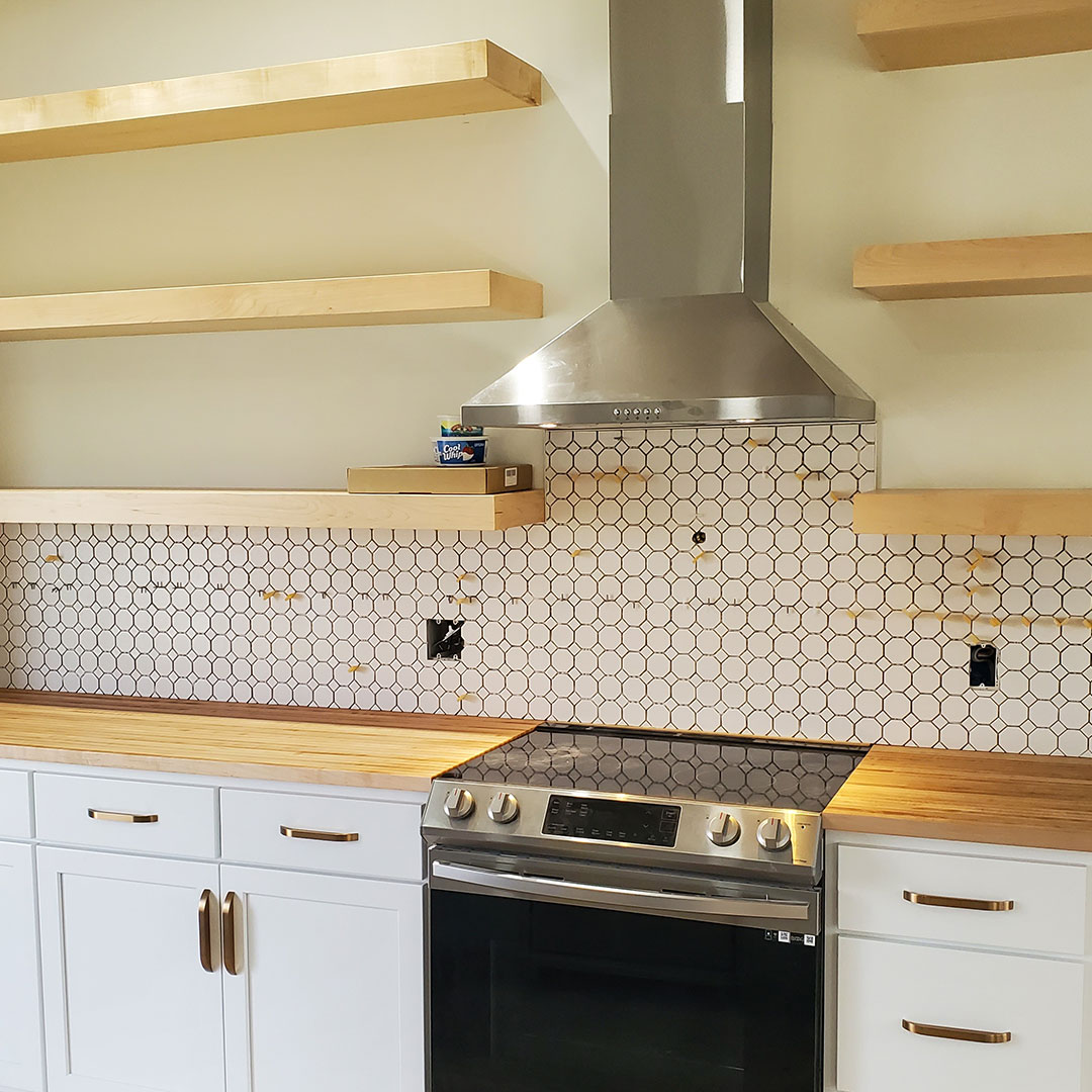 Tile backsplash installation in Ashland, Ohio kitchen